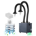 VEVOR Soldering Fume Extractor with Dual Hoses, 275W Brushless Solder Smoke Absorber with 4-Stage Filters & 10 Speeds, 380m³/h Strong Suction Smoke Purifier for Soldering, Laser Engraving, DIY Welding