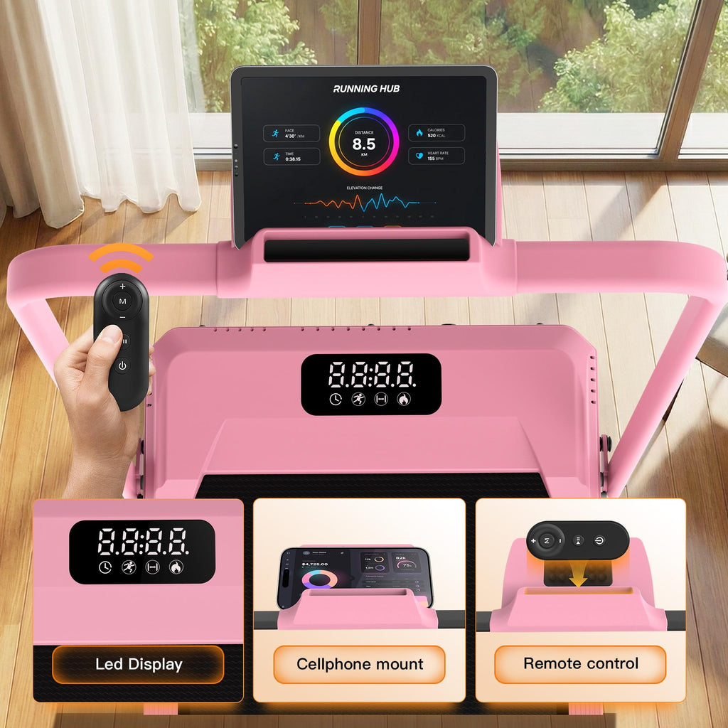 Ancheer Foldable Under Desk 3.5HP Walking Pad, Compact Portable Treadmill with Shock Absorption, 320lbs Capacity Office/Home Gym Gear, Adjustable Height Stepper for Cardio & Workout from Home