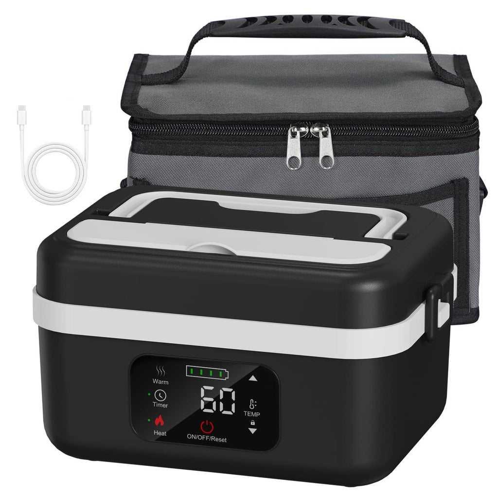 Rechargeable Cordless Self-Heating Lunch Box Portable Food Heater, Heat Up Lunch Box Portable, Heatable Lunchbox, Heated Lunchbox, Thermal Heated Meal Container for Meal Prep, Office, Travel, Car, Picnic and Outdoor Use, Ideal Gift #GLOBAL PICKS