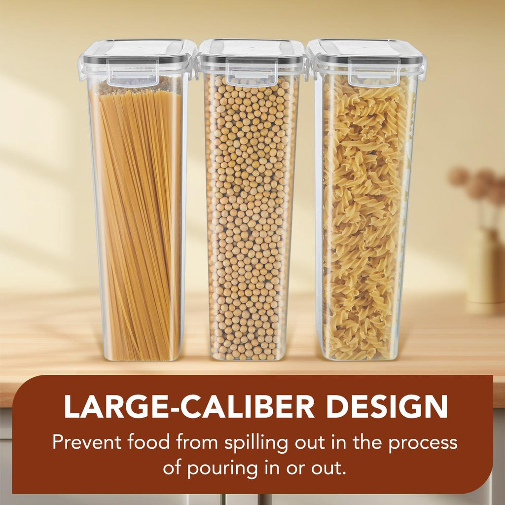 Plastic Leak-Proof Food Storage Containers (6/12/24pcs) with See-Through Lids, Stackable Kitchen Gadgets for Storage Organization, Microwave-Reheat Safe for Cereal, Rice, Pasta, Flour & Sugar, Transparent