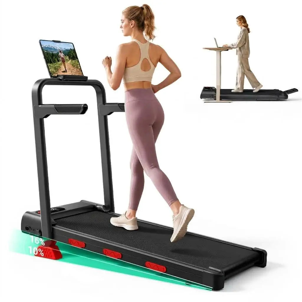 UMAY 16% Incline Treadmill for Home and Office, 3-in-1 Portable Foldable Under Desk Walking Pad, 2.5 HP Quiet with Diamond Pattern Belt, Home Exercise Equipment Home Gym Equipment