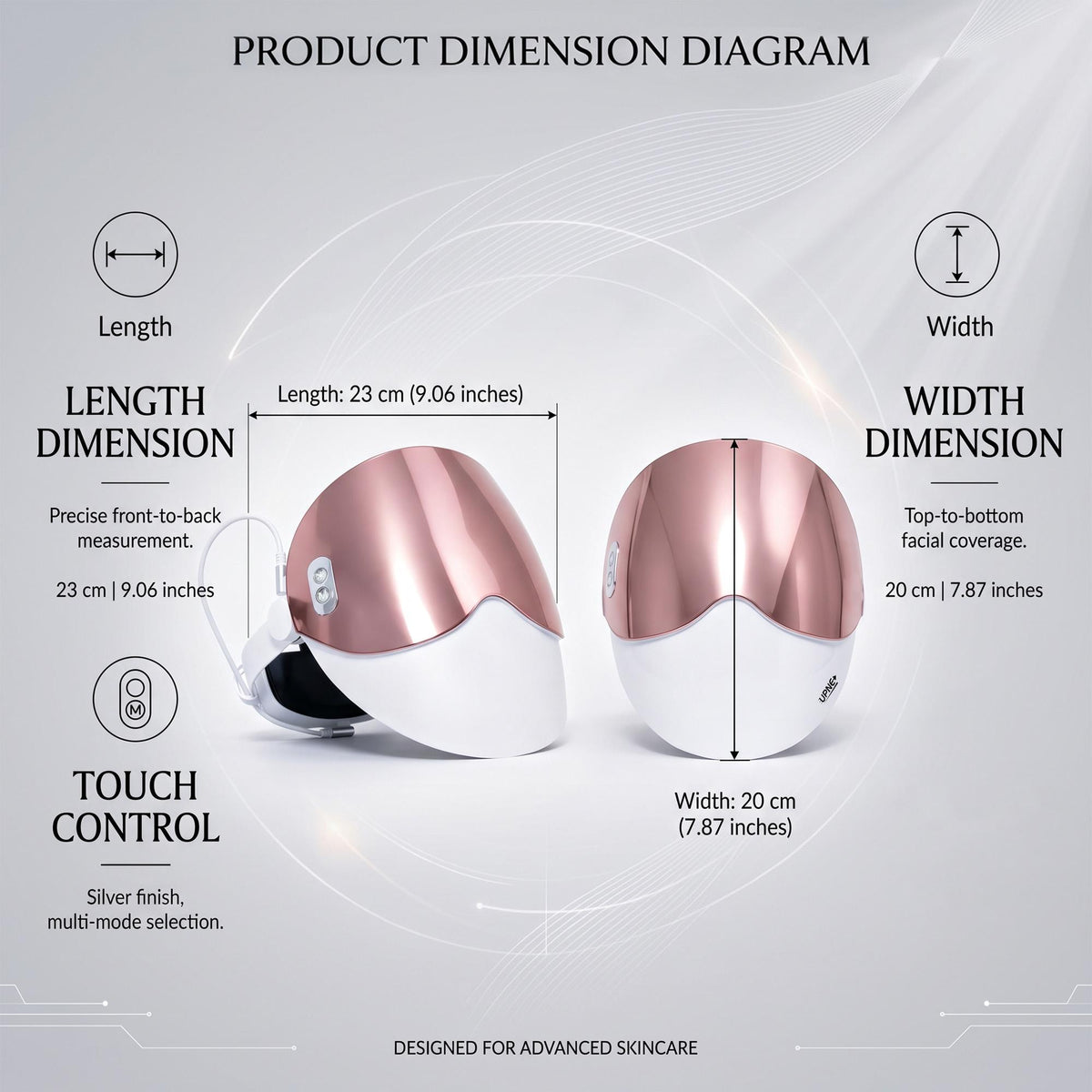 UPNE 7-Color LED Phototherapy Facial Mask Device, a wireless LED facial beauty device, equipped with 850nm near-infrared light and 396 LED beads, suitable for at-home skincare, birthday gifts, and other presents. Daily Facial White