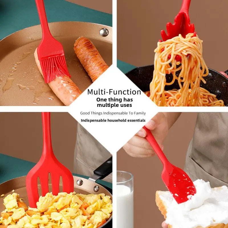 11-Piece Silicone Kitchen Utensil Set, Heat-Resistant Non-Stick Kitchen Utensils, Cooking Utensils, Tools and Gadgets, Long Handle, Camping Gear