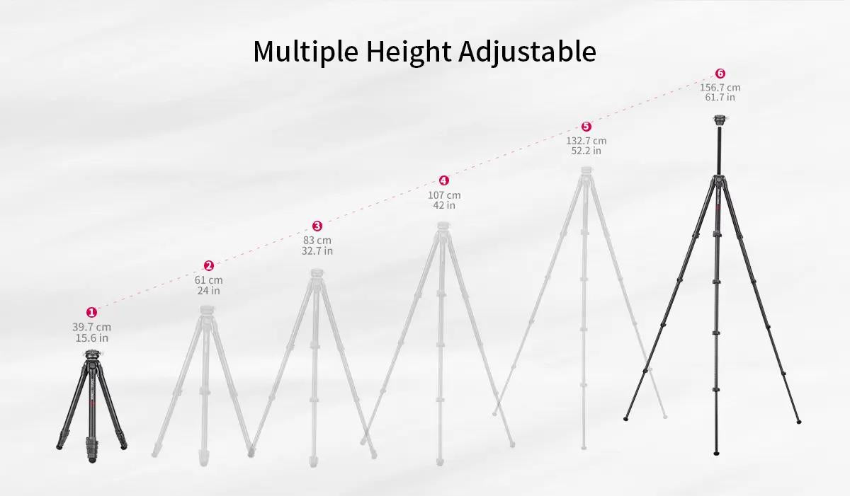 Ulanzi 3028 Lightweight Carbon Fiber Foldable Combo Tripod-Monopod with Arca Swiss, 0 Y Compatibility for Standing Photography (Cameras, Phones)