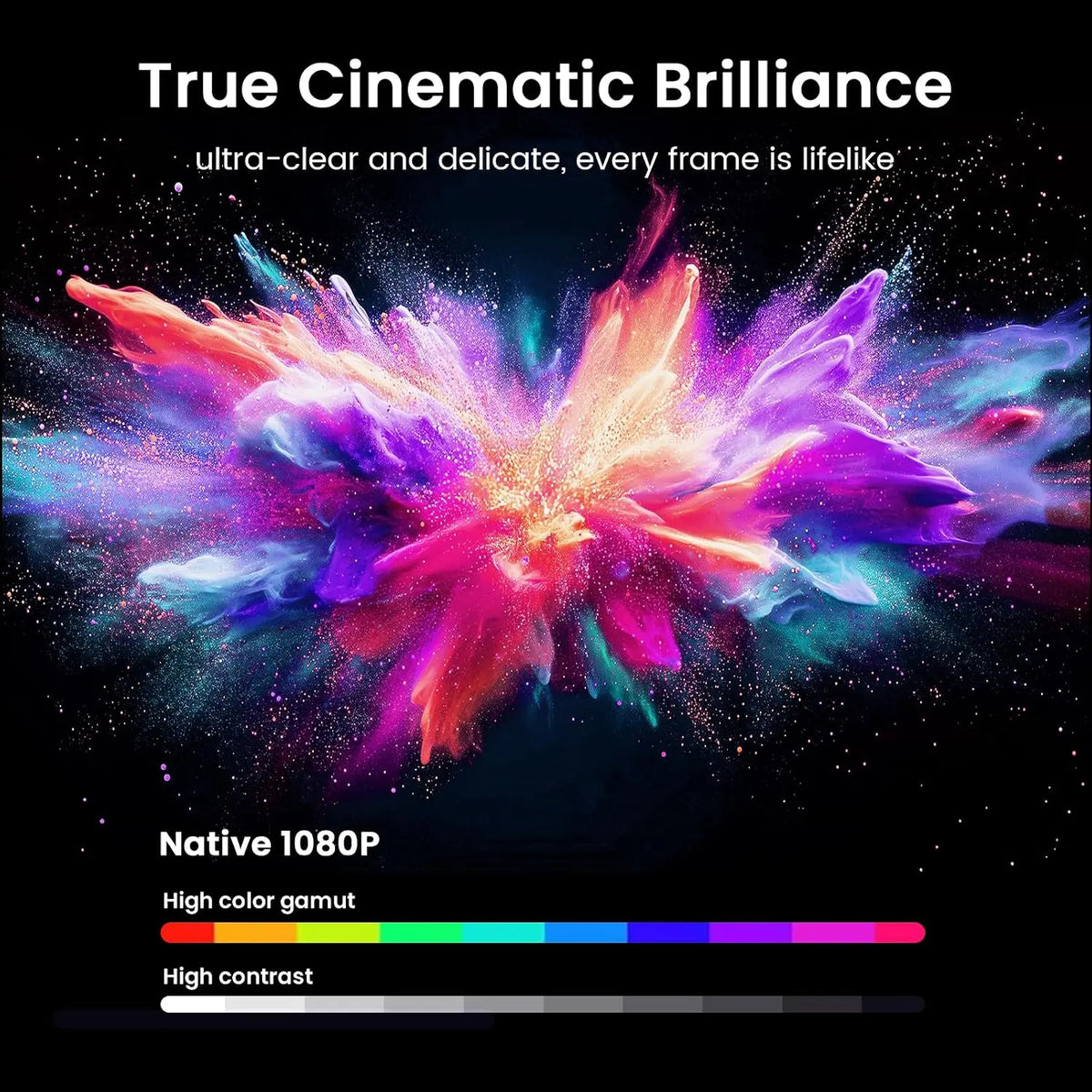 1500 ANSI 4K Decoding Outdoor Projector with -in Streaming App