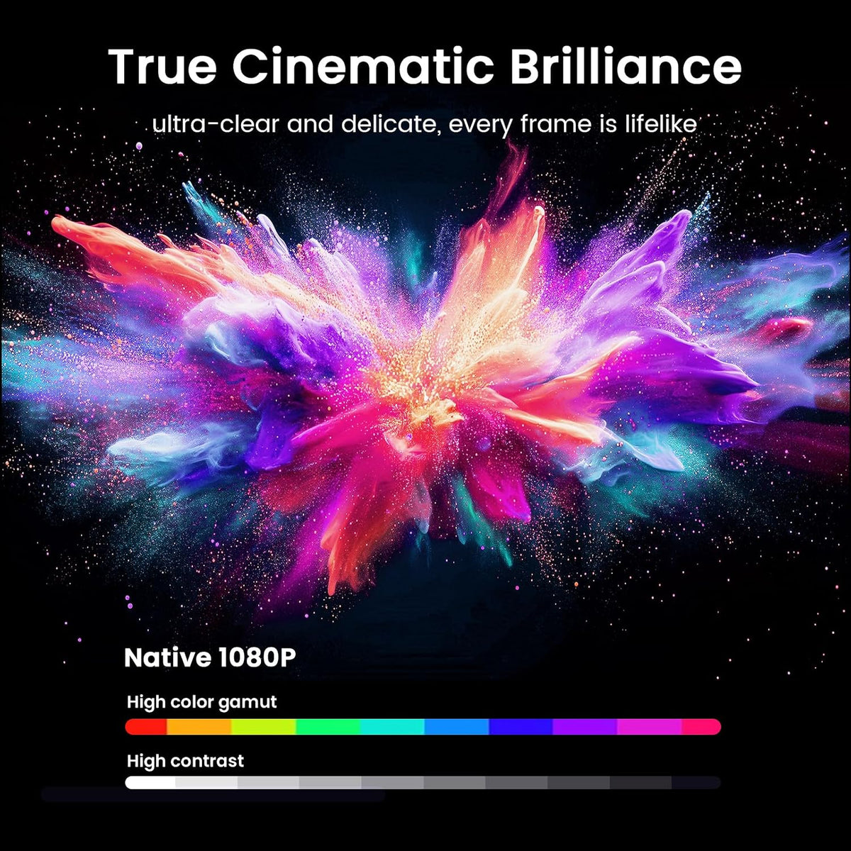 1500 ANSI 4K Decoding Outdoor Projector with -in Streaming App