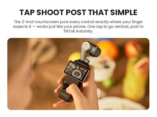 Xtra Muse Vlogging Video Recording Digital Camera, 1'' CMOS 4K/120fps, 3-Axis Handheld Stabilizer, Fast Focusing, Face/Object Tracking, Micro SD Compatible, Grab Go Portable Handycam Camcorder,sohochic
