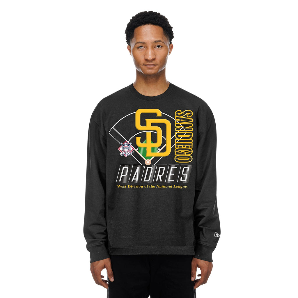 NEW ERA Premium San Diego Padres Graphic LS Crew - Mens
