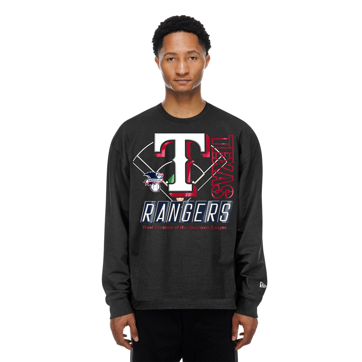 NEW ERA Texas Rangers Graphic LS Crew - Mens