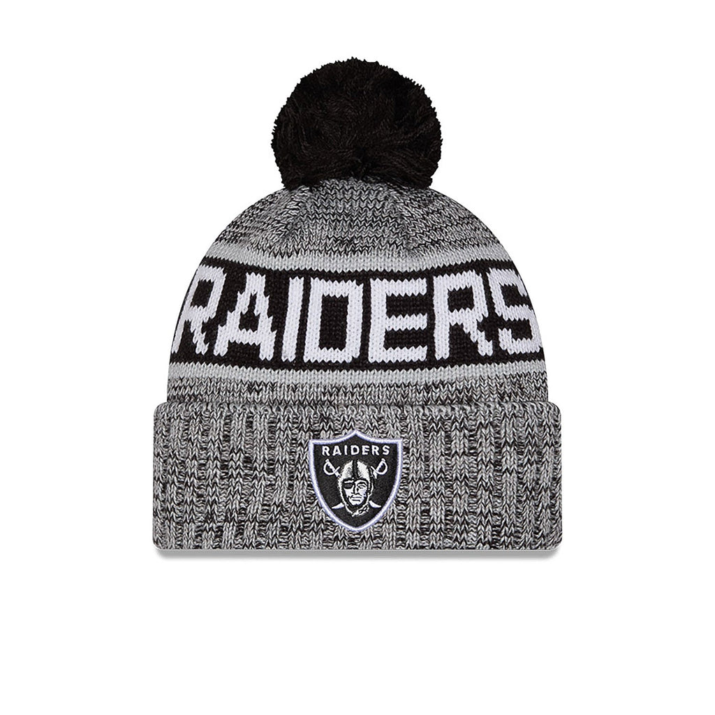 NEW ERA Raiders Knit Tri-Color OTC Pom Beanie