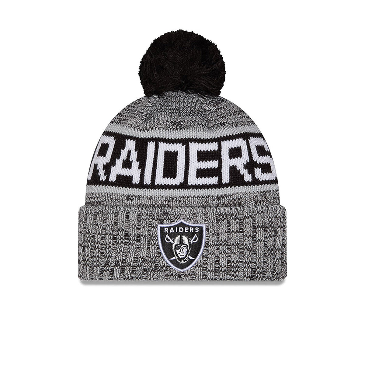 NEW ERA Raiders Knit Tri-Color OTC Pom Beanie