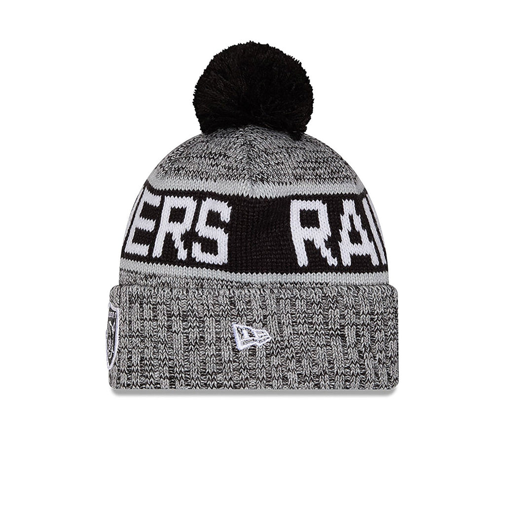 NEW ERA Raiders Knit Tri-Color OTC Pom Beanie