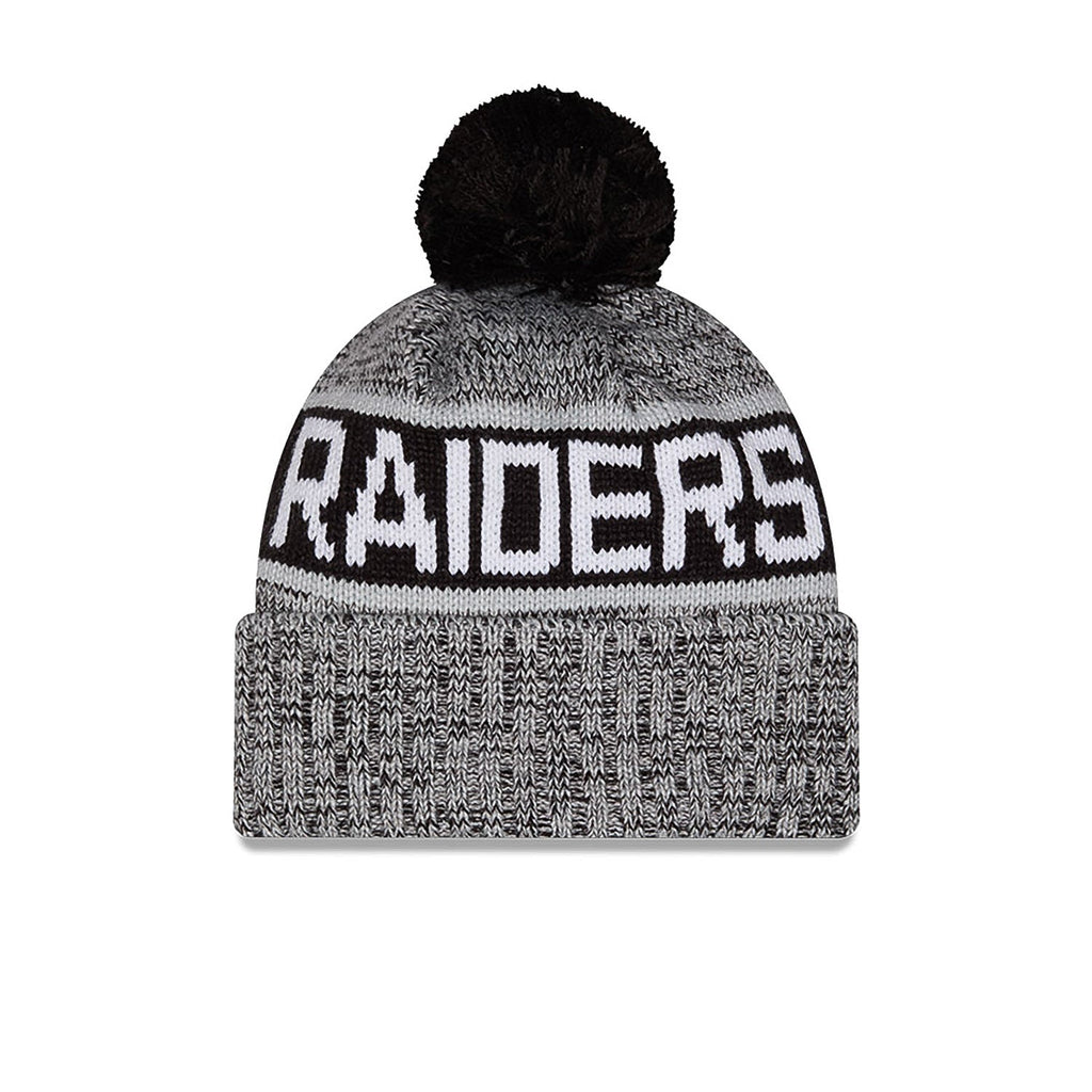 NEW ERA Raiders Knit Tri-Color OTC Pom Beanie