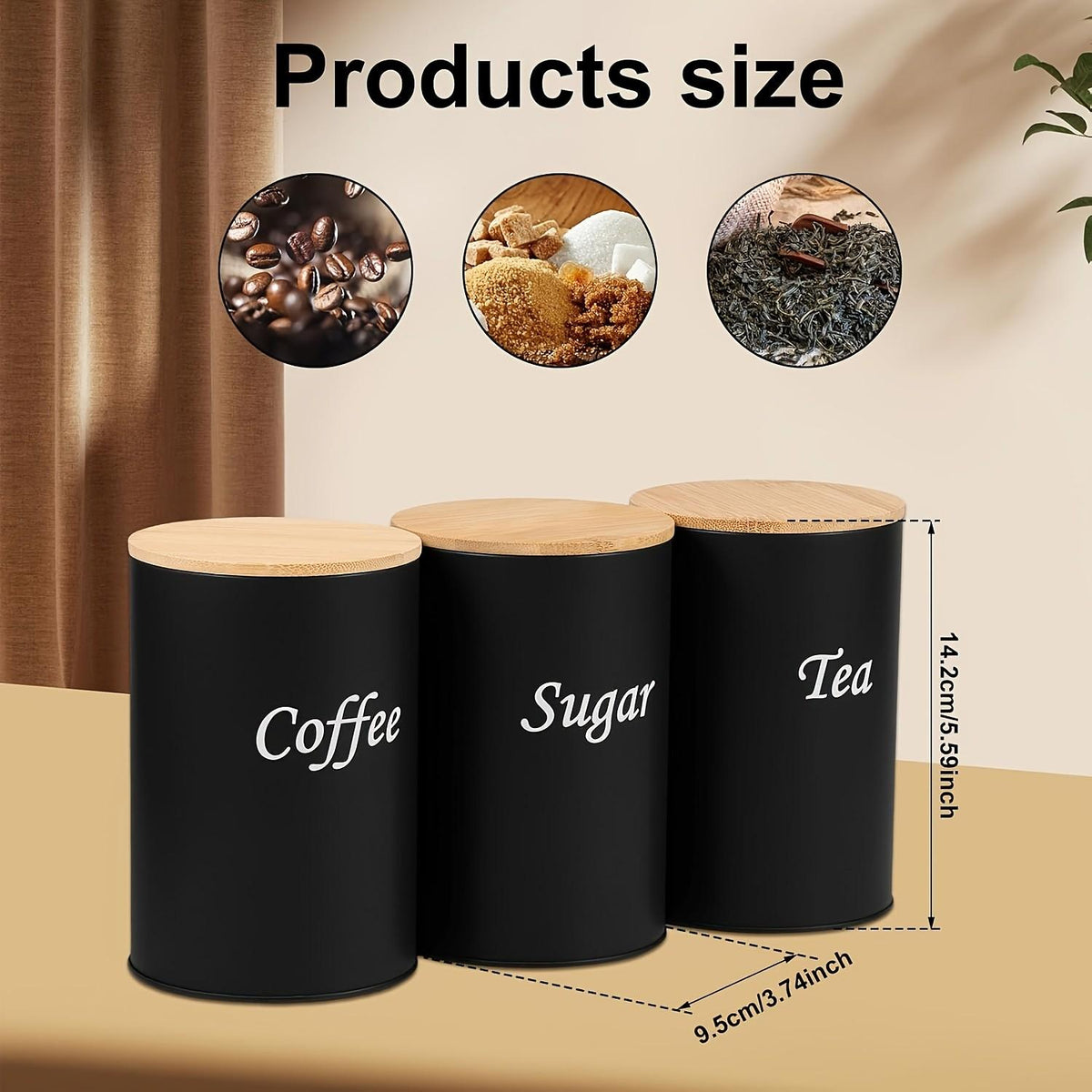 3-Piece Set Of Metal Round Cans, Stainless Steel Canister, Stainless Steel Containers, Coffee Storage Canisters For Tea, Coffee, Sugar, Reusable, Suitable For Kitchens, Offices, Multi-Purpose Storage