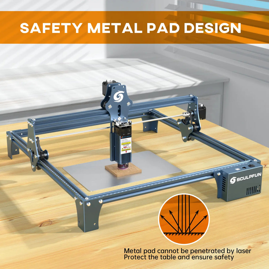 S9 5.5W Laser Engraver, 0.06mm High-Precision Laser Engraving Equipment, Supports 15mm Wood/10mm Acrylic Cutting, Suitable for Laser Engraving on Wood, Metal, Acrylic, and Leather
