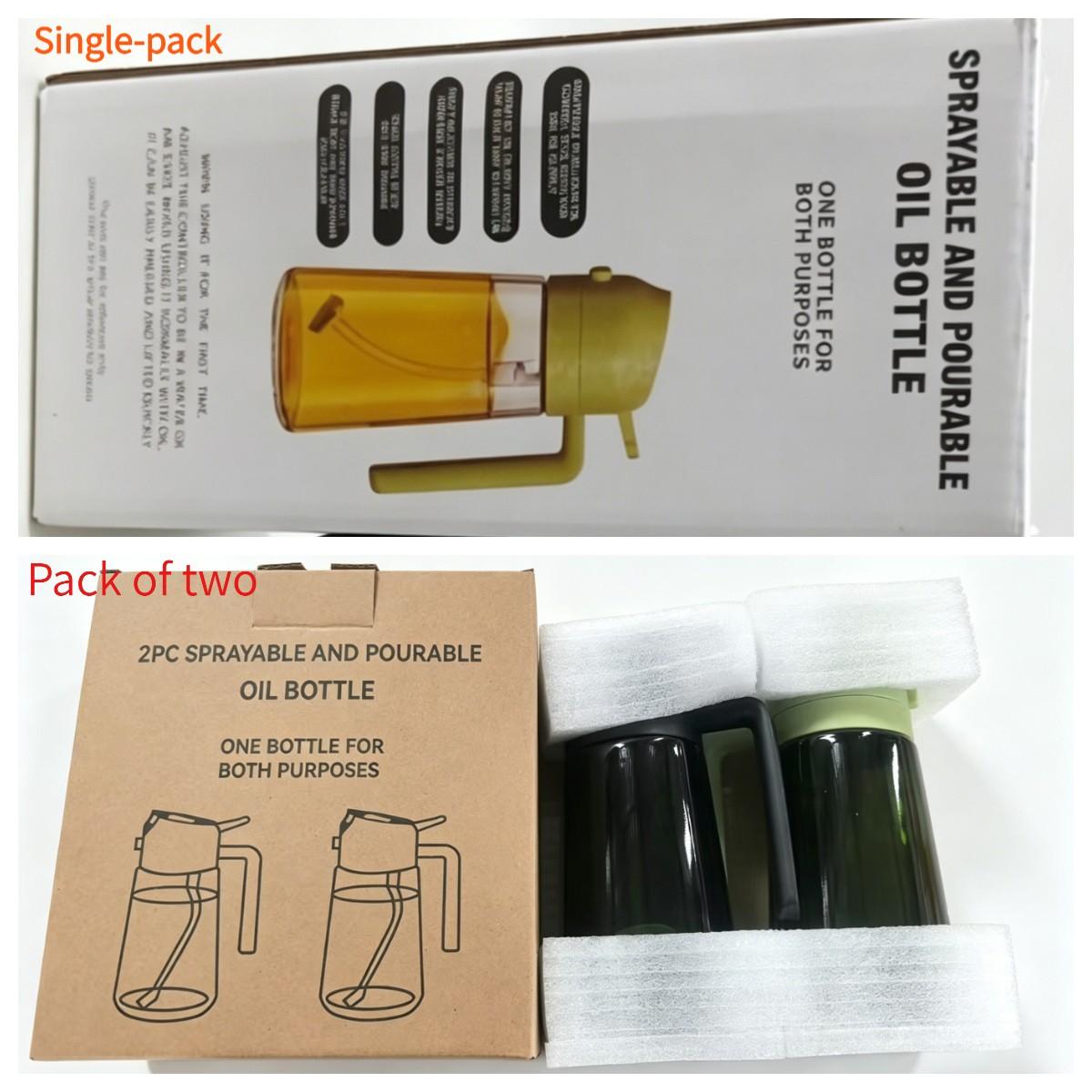 16 oz Glass Oil Spray Bottle, Oil Mister Spray Bottle for Cooking, 2-in-1 Olive Oil Sprayer and Kitchen Cooking Oil Dispenser, Glass Oil Bottle for Kitchen with 470 mL Aroma Mist Spray-and-Pour Design, Home Use Kitchenware, Kitchen Gadgets #GLOBAL...