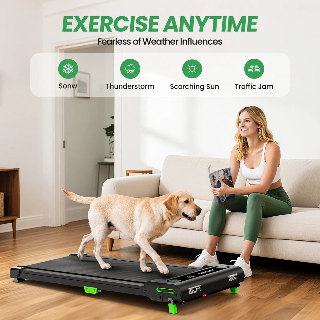【With adjustable Incline】 Under Desk Treadmill with 5% Incline Walking Jogging Machine for Home and Office, 2 in 1 Desk Walking Treadmill with Incline
