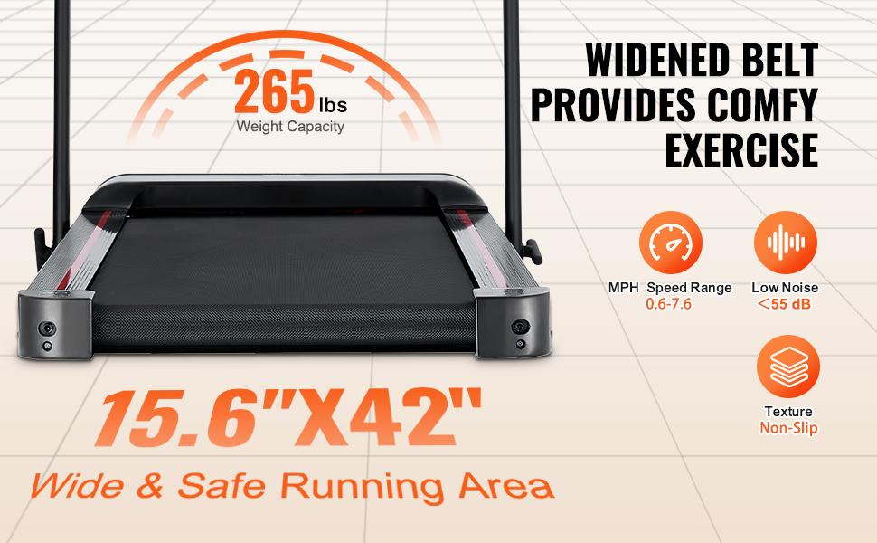 【toolupgrade】VEVOR 2-in-1 Under Desk Treadmill, 15.6"x42"/396x1065 mm Anti-Slip Surface Belt, 2.5HP Motor, 0.6-7.6 mph Walking/Run Speed, Shock Absorb, Collapseable Portable Pad, Handle Bar, Remote Control, LED Display, 265 Lbs Capacity for Home O...