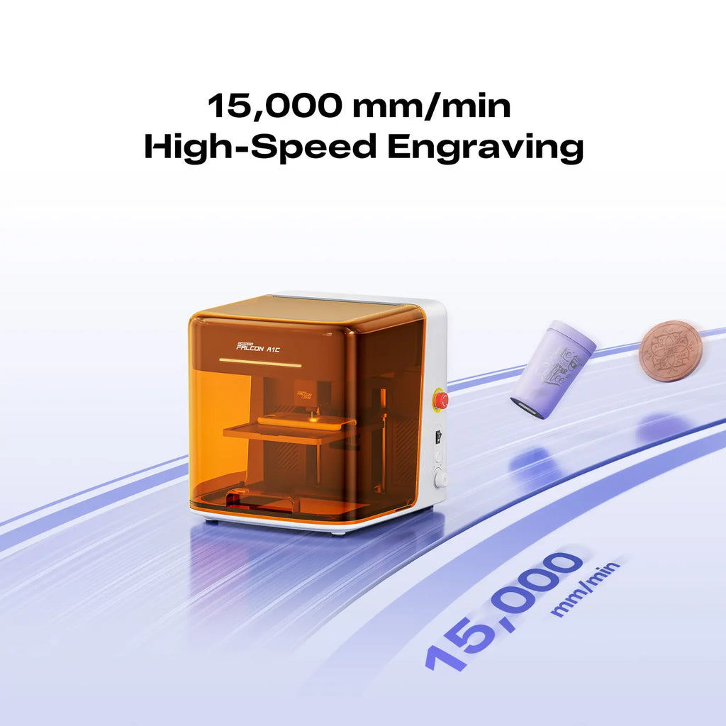 Creality Falcon A1C Laser Engraver with AI Camera, 15000mm/min High Speed Engraving, 150x150x148mm Working Area, Ideal First Laser Engraver for Home Users