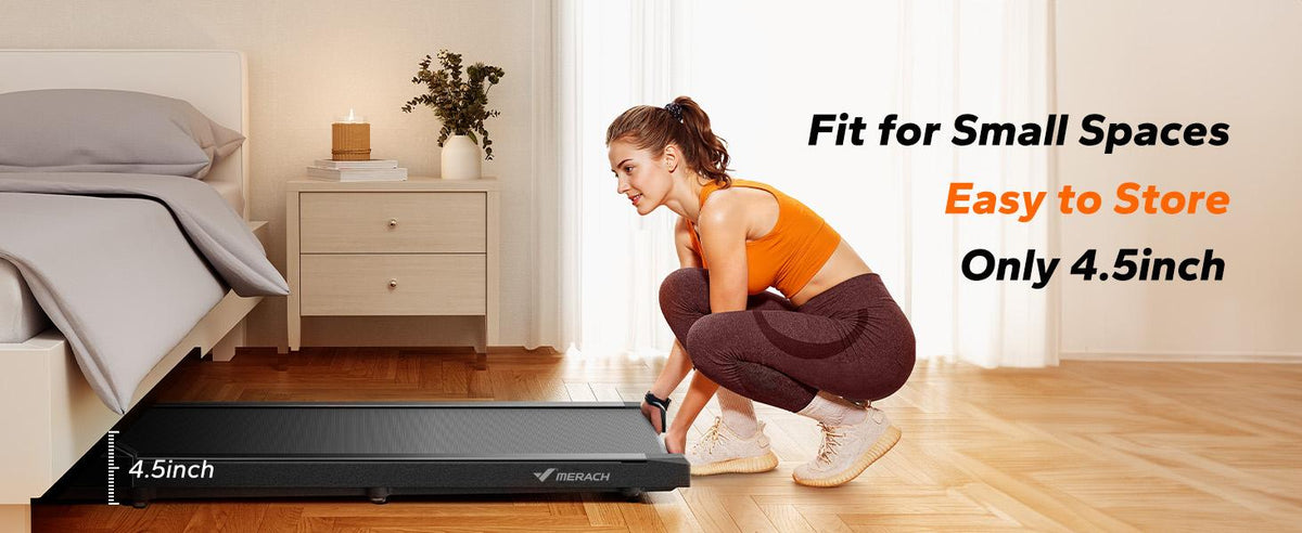 Merach Under Desk Treadmill, 2-in-1 Walking Pad for Walking and Jogging 2.5HP Low-Noise Treadmill with Remote Control Lanyard 265lbs Weight Capacity Home Exercise Equipment Home Gym Equipment BackToSchool