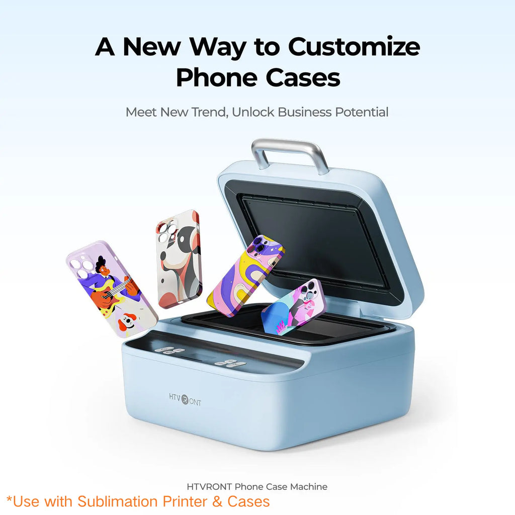 【DealsForYouDays】HTVRONT H17 Vacuum Heat Press Machine for Custom Smartphone Casing, 3D Flawless Transfer Accessory with Purple Single Mold-iPhone, Blue Dual Template-Android & iPhone, Sublimation Film, Phone-Specific Templates