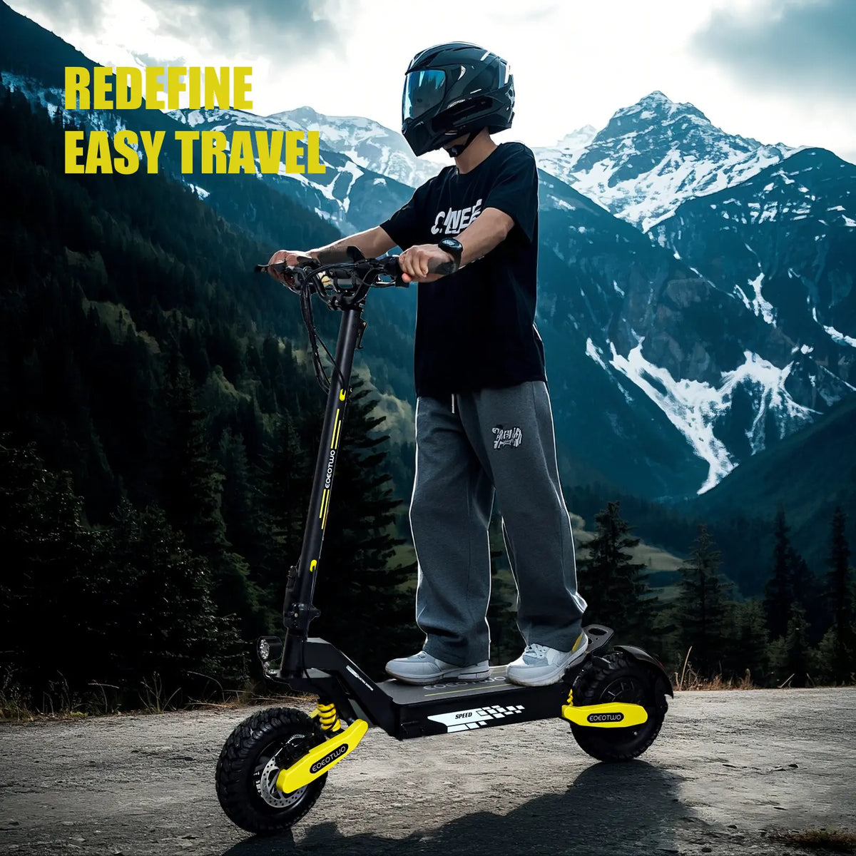 EOEOTWO All Terrain High Performance Dual Motor Aluminum Alloy Motorized Scooter for Adults, 1200W, 30MPH Speed, 20/40Miles Range, 3-Second Folding, 330LBs Load Capacity, Dual Shock Absorption, Cool Gadgets, Cool Outdoor Stuff, Outdoor Stuff for A...