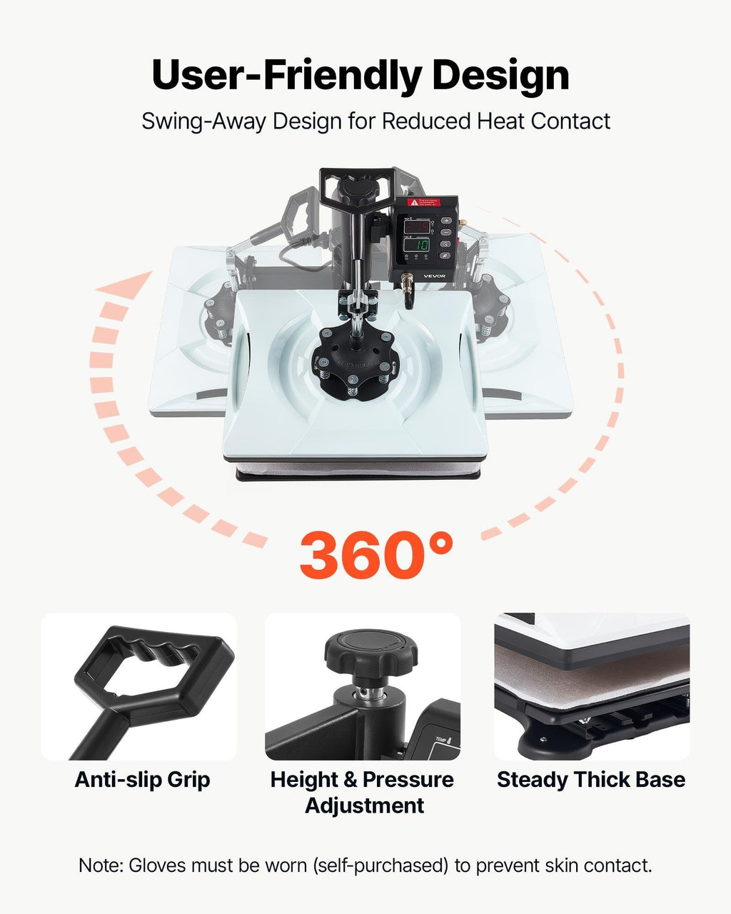 VEVOR 5-in-1 Combo Heat Press Machine, 12x15 in Sublimation Press with Fast & Even Heating, Digital Control for Precise Time & Temp, Multi-Function for T-Shirts, Mugs, Caps