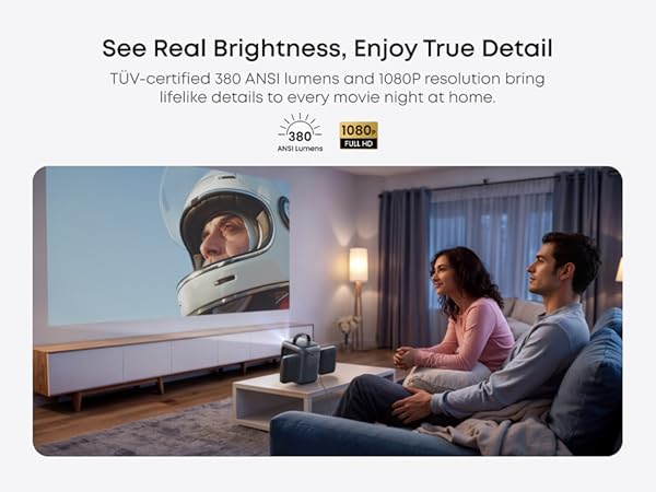 Nebula P1i Portable Projector with WiFi and Bluetooth by soundcore, Flippable Design, 1080P FHD, 380 ANSI Lumens, Auto Focus/Keystone, All-Glass Lens, Built-in Speaker #tiktokshopsummersale