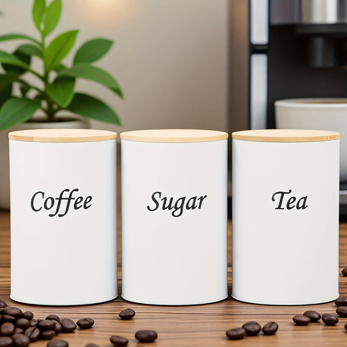3-Piece Set Of Metal Round Cans, Stainless Steel Canister, Stainless Steel Containers, Coffee Storage Canisters For Tea, Coffee, Sugar, Reusable, Suitable For Kitchens, Offices, Multi-Purpose Storage