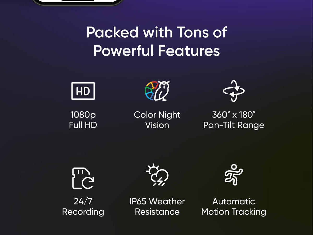 Wyze Cam Pan v3 — #1 Security Camera on TikTok! Wired, Indoor/Outdoor Pan Tilt Zoom (PTZ) w/ 360 Degree Motion Tracking, Color Night Vision, HD, WiFi