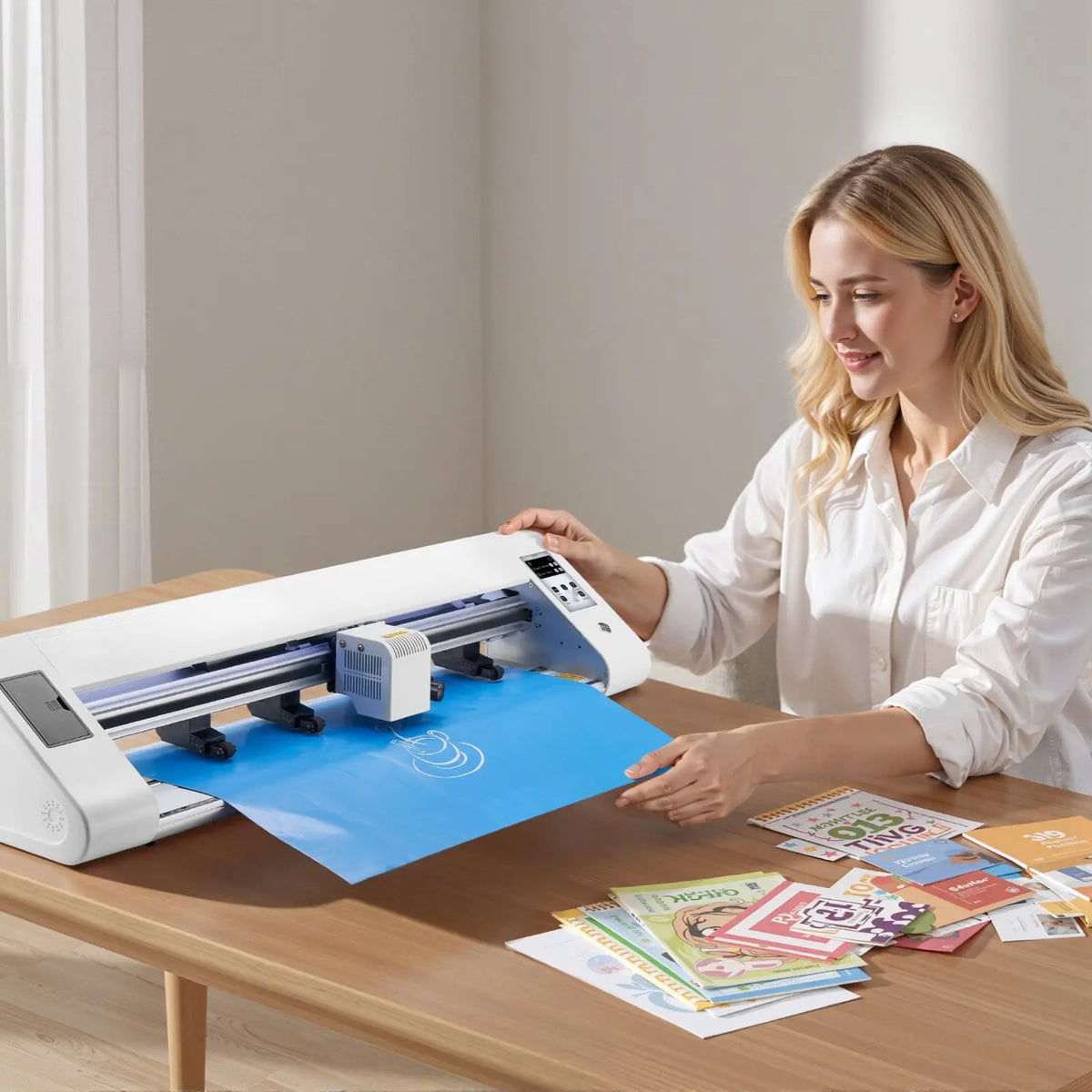 Cutting Machine Vinyl Cutter With Automatic Edge Detection, 2-Blade Type Plotter For Precise Sign Making, USB PC Connectivity, Wide Cutting Area, Smooth Feeding, Suitable For Vinyl Sheets And Decals