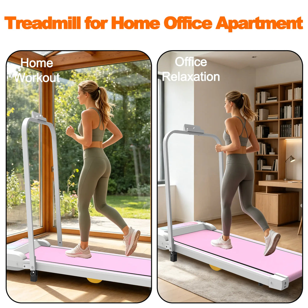 Fahuac 2-in-1 Folding Treadmill - Multifunctional Under Desk Walking Pad, Home Fitness Equipment with 2.5HP Motor, Light-Up Display, Remote Control, Collapsible, Large Track, 265Lbs Capacity, Shock Absorption, 43.50x19.50x3.50in Compact Space-Savi...