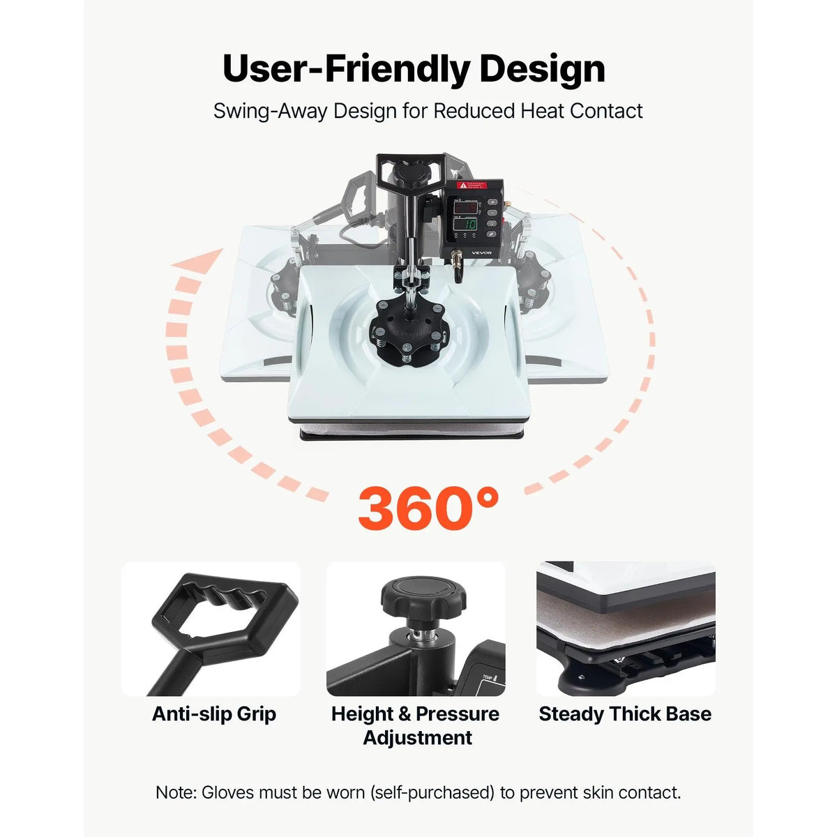 【toolupgrade】VEVOR 12x15 in 5-in-1 Combo Heat Press Machine, Sublimation Press with Fast Even Heating, Digital Control for Precise Temp & Time, for T-Shirts, Mugs/Caps,toolupgrade