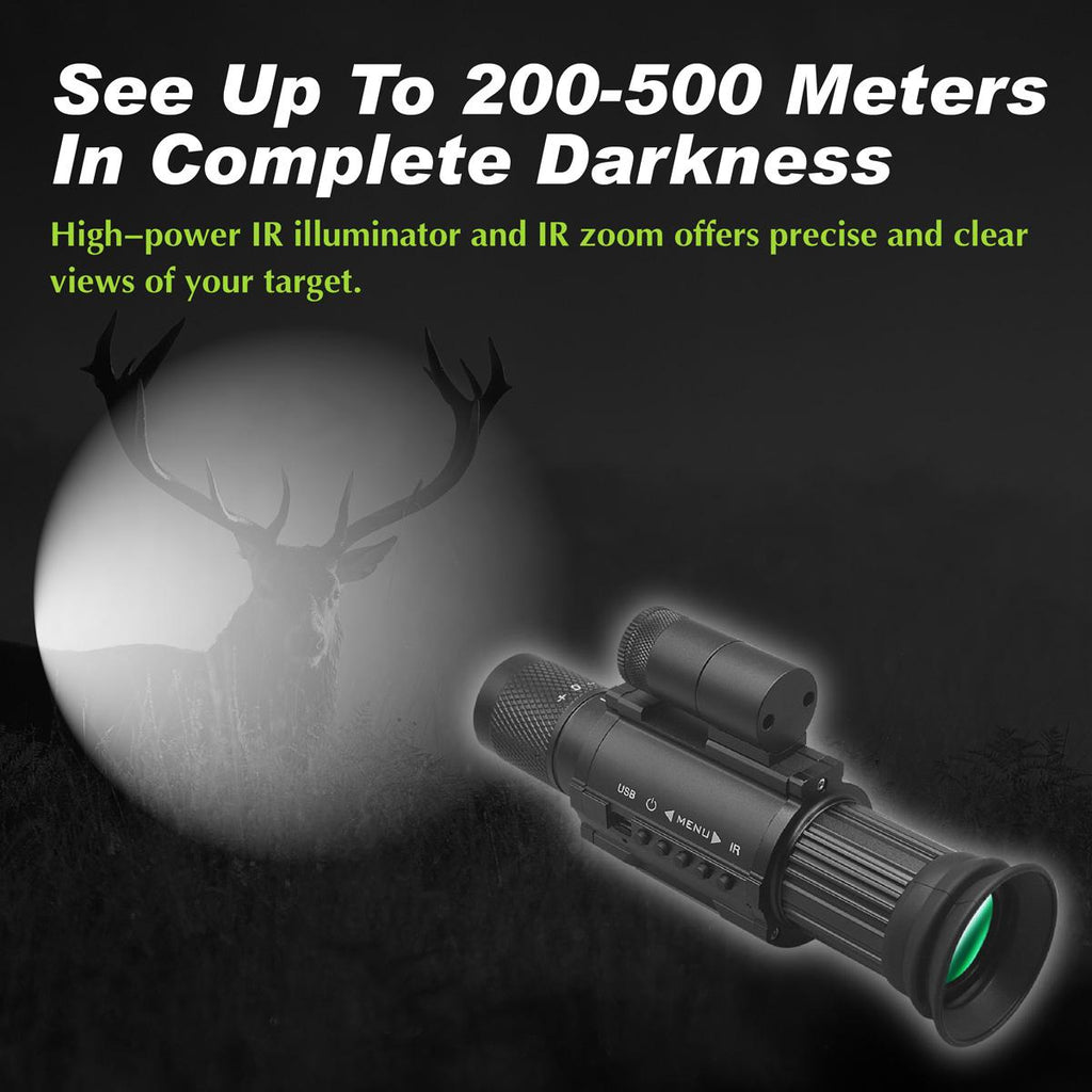 Digital Night Vision Monocular Telescope - Sturdy Durable Aluminium Shockproof Camping Accessories with 850nm IR, 3X Magnification for Hunting, Wildlife Observation, Sohochic