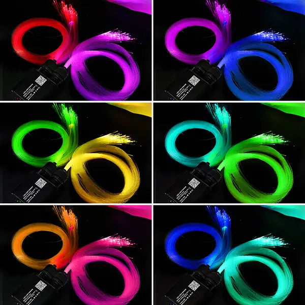 20W Power Starlight Car Headliner Ceiling Light Kit - Dual Port PMMA Cable Fiber Optic, APP Control Car Interior Atmosphere & Ceiling Decoration Light, Sound Sync