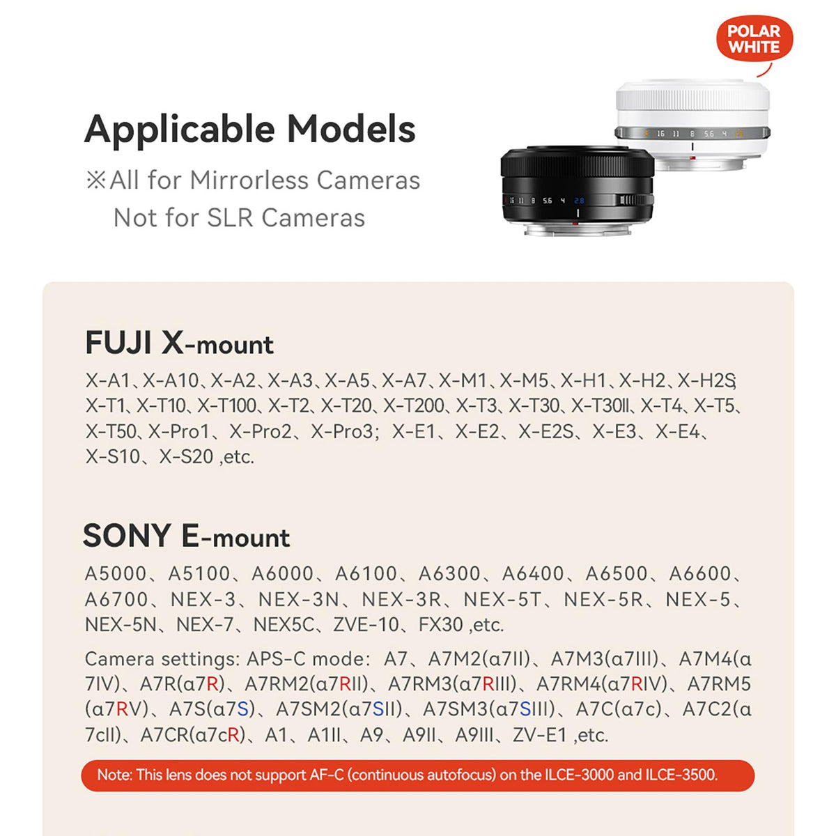 TTARTISAN AF 27mm F2.8 APS-C Auto Focus Compact Sharp Lens for Street & Portrait, Excellent Bokeh; with STM Autofocus, F2.8 Aperture; compatible with Sony E-Mount & Fuji X-Mount APS-C Cameras, Type-C Firmware Update.