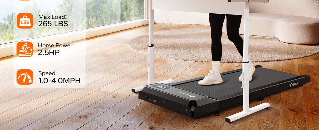 Merach Under Desk Treadmill, 2-in-1 Walking Pad for Walking and Jogging 2.5HP Low-Noise Treadmill with Remote Control Lanyard 265lbs Weight Capacity Home Exercise Equipment Home Gym Equipment BackToSchool