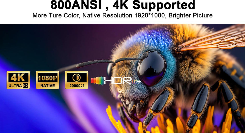 A2pro 8-inch Touch Screen Projector - Native 1080P, 4K Supported, Auto Focus & Correction, Dolby Audio, Wi-Fi 6, Bluetooth Connection, 180° Rotatable, Home Projector for Games, Movies, Gifts