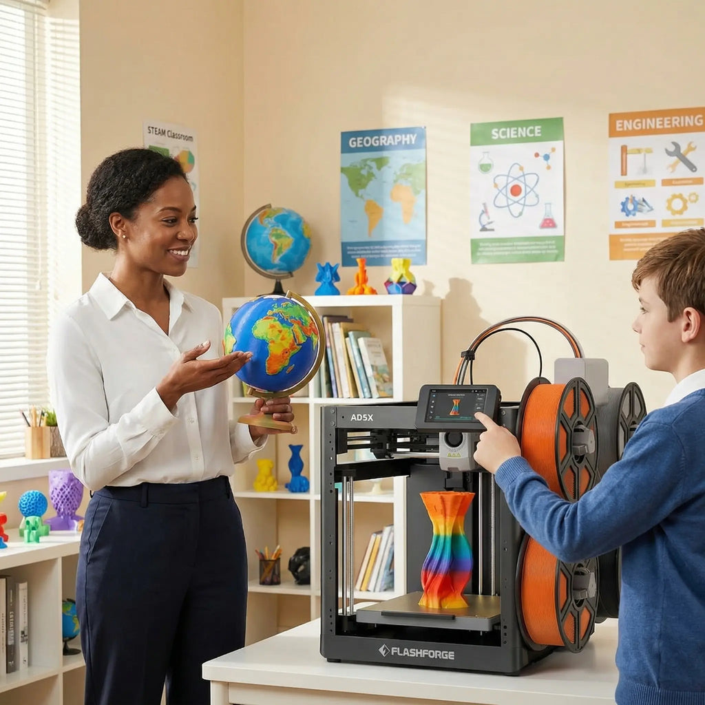 FLASHFORGE AD5X CoreXY 3D Printer, Multi-Color, 600mm/s High-Speed, 1-Click Auto Leveling, 300°C Direct Drive Extruder, Ideal for Precision & Efficiency