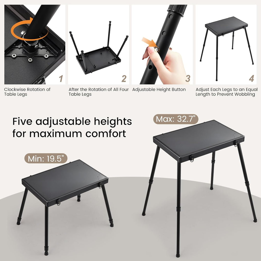 Rolling Manicure Table Foldable Nail Table Makeup Train Case on Wheels Cosmetic Trolley with 5 Drawers & Brush Pouch for Technician Workstation Salon