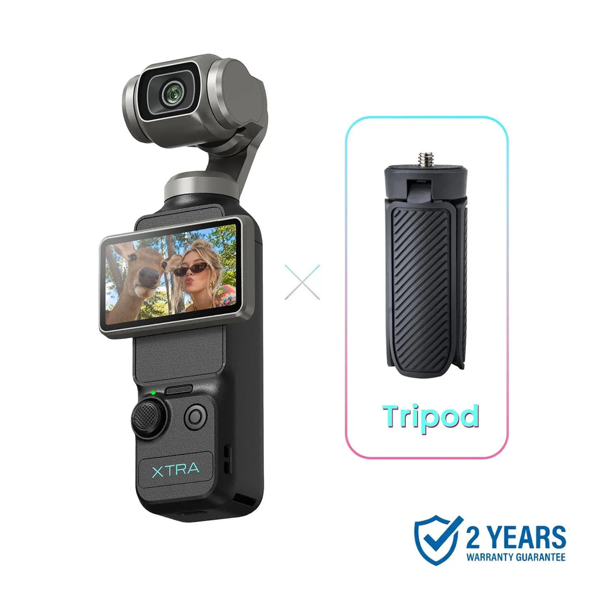 Xtra Muse Vlogging Travel Camcorder for Content Creators - 1'' CMOS, 4K/120fps Videos, 3-Axis Gimbal Stabilizer, Fast Focusing, Face-Lock Tracking, Object-Track Shots, LCD, Portable Digital Handycam, Micro SD Compatible