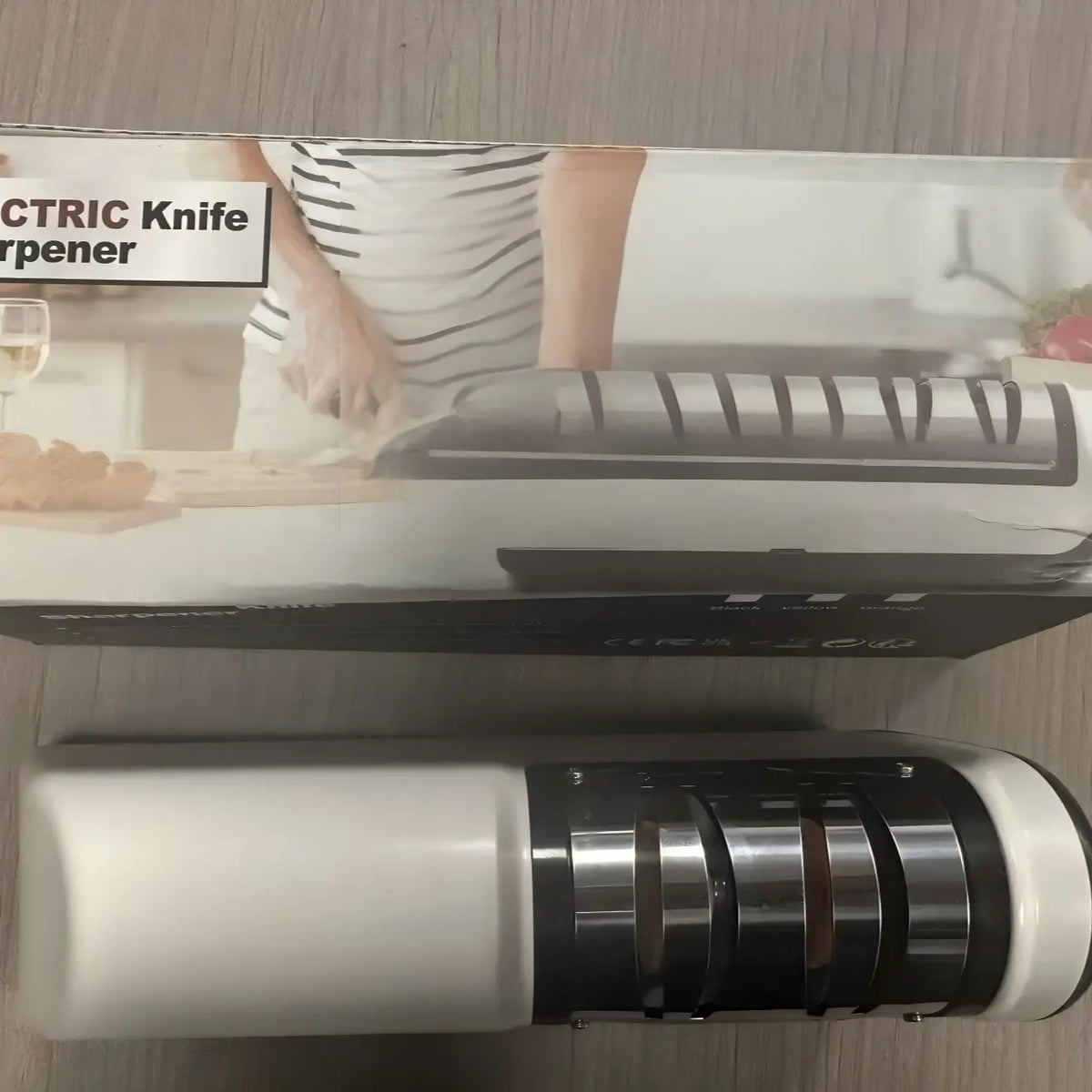 Rechargeable Electric Kitchen Knife Sharpener, Compact Portable Cordless Knife Sharpener with Diamonds for Steel Knives and Fruit Knife, 2 Stage Automatic Knife Sharpening Helps Restore & Polish Blades Quickly