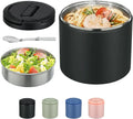 #sohochic 40oz Portable Vacuum Insulated Stainless Steel Soup Jar for Adults - Leak-Proof Tableware Lunch Container with Carry Handle, Silicone Cover, Spoon, BPA-Free, Wide-Mouth, Dish-Safe Canister