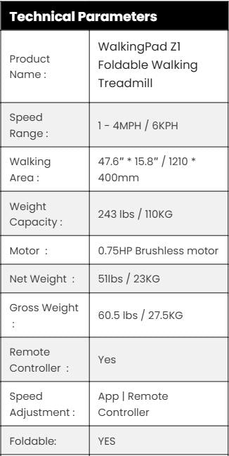 WalkingPad Z1 Compact Adjustable Treadmill - 180° Foldable Under Desk Walking Pad with Vertical Wall Storage, Low Noise LED Motor, LED Display, Adjustable Stride, Remote Controller, 300lbs Max Capacity, Lightweight for Home & Office Cardio at Home