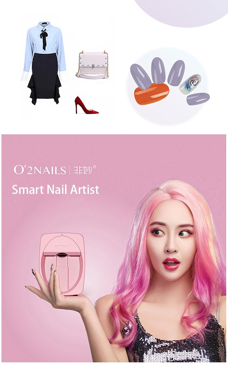 O2Nails 3D Robot Nail Printer - Smart Digital Art Tool for Kids & Salons, 2400 dpi, Long-Lasting Gel & Acrylic, Lightweight Portable Nail Care Device