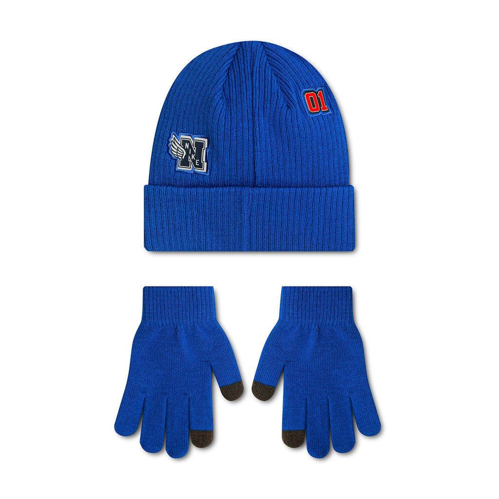 NIKE Classic Youth Multisport Peak Beanie & Glove Set