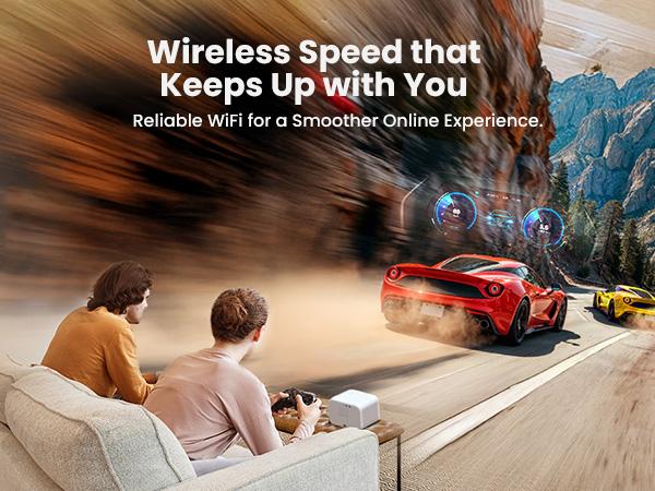 [Yaber L2S Projector & JBL Sound]1080P Projector with WiFi 6 and Bluetooth,Seamless Autofocus Portable Movie Projector, Home Theater Projector for iPhone/TV Stick/HDMI/USB/Laptop/PS5-White