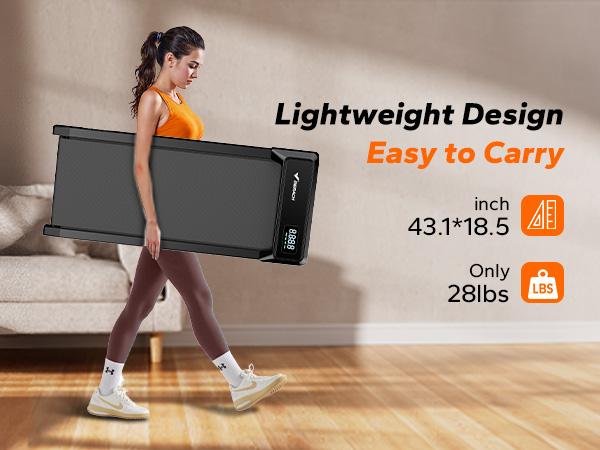 Merach Under Desk 2-in-1 Walking Pad for Home & Office, 2.25HP Low-Noise Portable 265lbs Treadmill with LED Display for Walking and Jogging BackToSchool