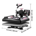 VEVOR 15x15 in 8-in-1 Digital Control Heat Press Machine, 30 oz Tumbler Press, 360° Swing-Arm Teflon Coated Iron, Burn Protection for T-Shirts, Mugs, Hats, Black