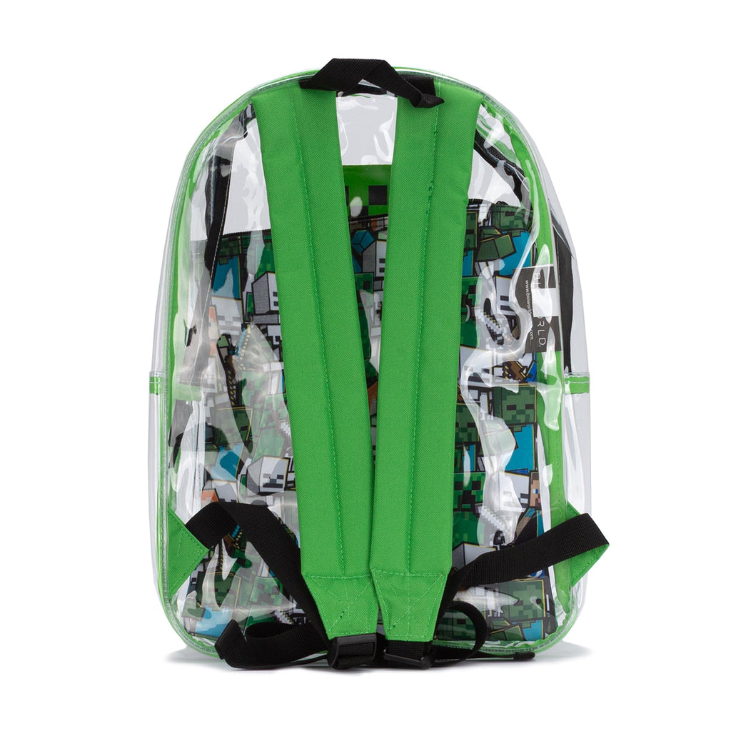 CHARACTER Classic 2 PC Clear Minecraft Backpack Pouch Set
